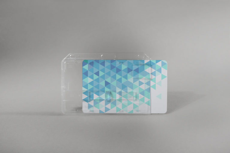 Rigid card holder with slide (horizontal)