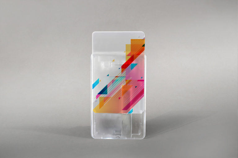 Rigid card holder with slide (vertical)